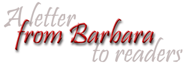 Title: A letter from Barbara to readers.