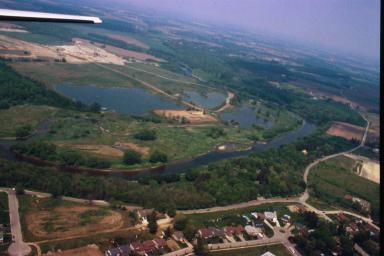 Waterloo and the Grand River - from the air.