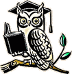 owl with book - cartoonish